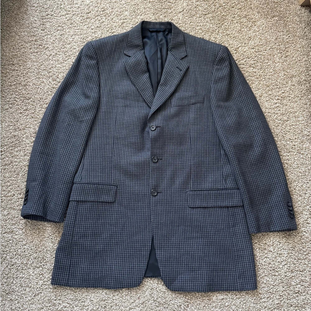 Burberry navy pinstripe wool Three button blazer size 40Long